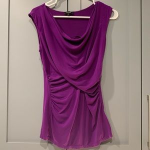 Express Ruched Sleeveless Violet Top
